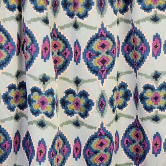 Vintage 90s Satin Mini Skirt Women Medium 8 Geometric A-line Formal Pockets Fall - Picture 12 of 14